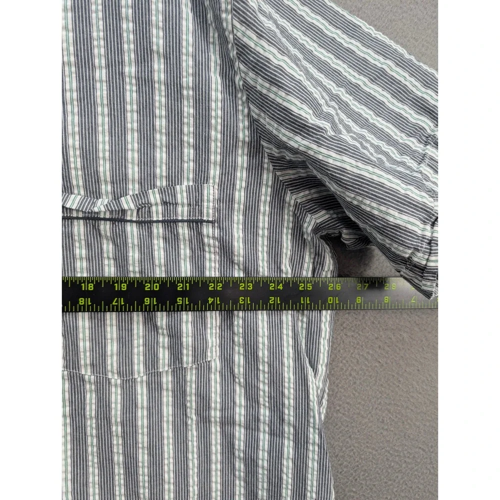 The Vermont‎ Country Store Men's Seersucker Striped Nightshirt Size XL Cotton